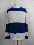 EK1839 Damen Strickpullover von Marc O`Polo, blau/rosa gestreift, Gr. S0