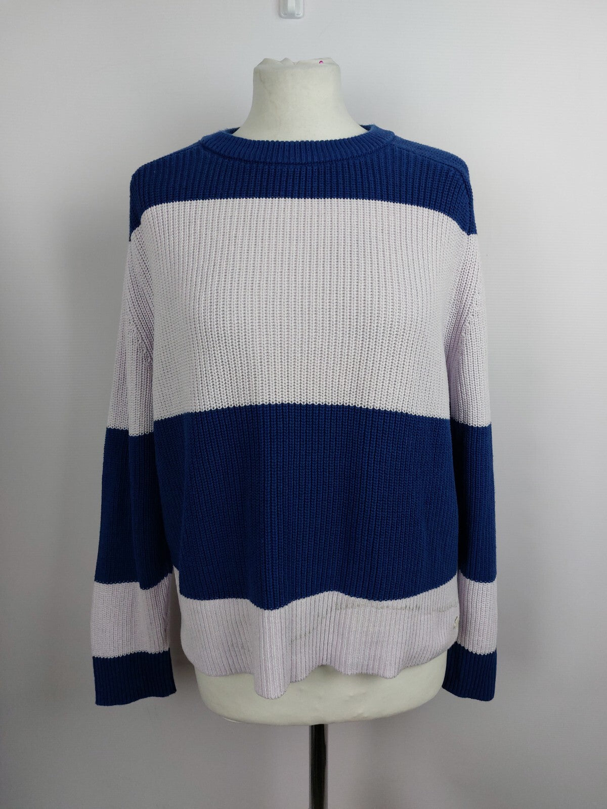 EK1839 Damen Strickpullover von Marc O`Polo, blau/rosa gestreift, Gr. S0