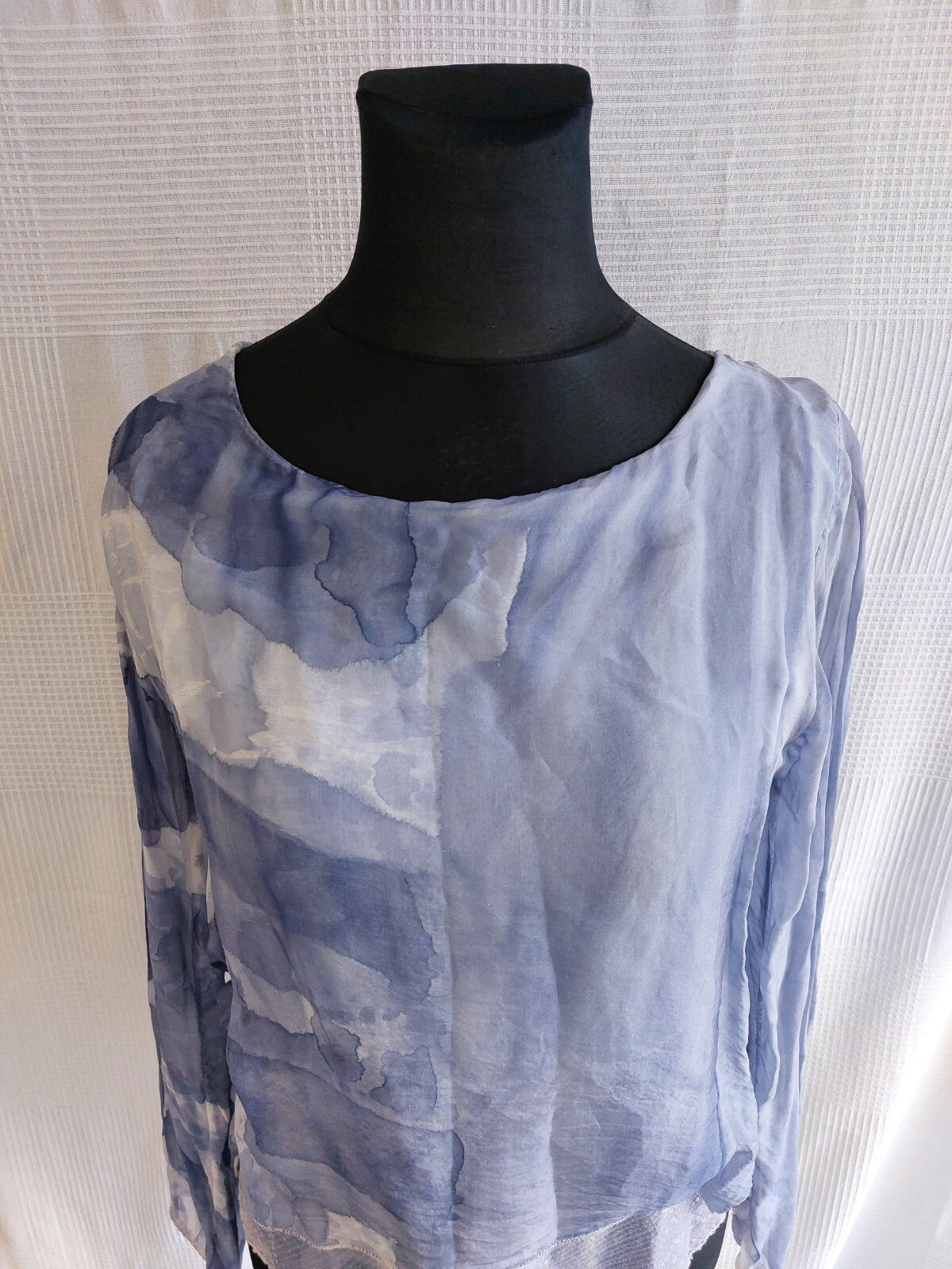 EK0318 Damen Bluse von Diff, blau, Gr.L1