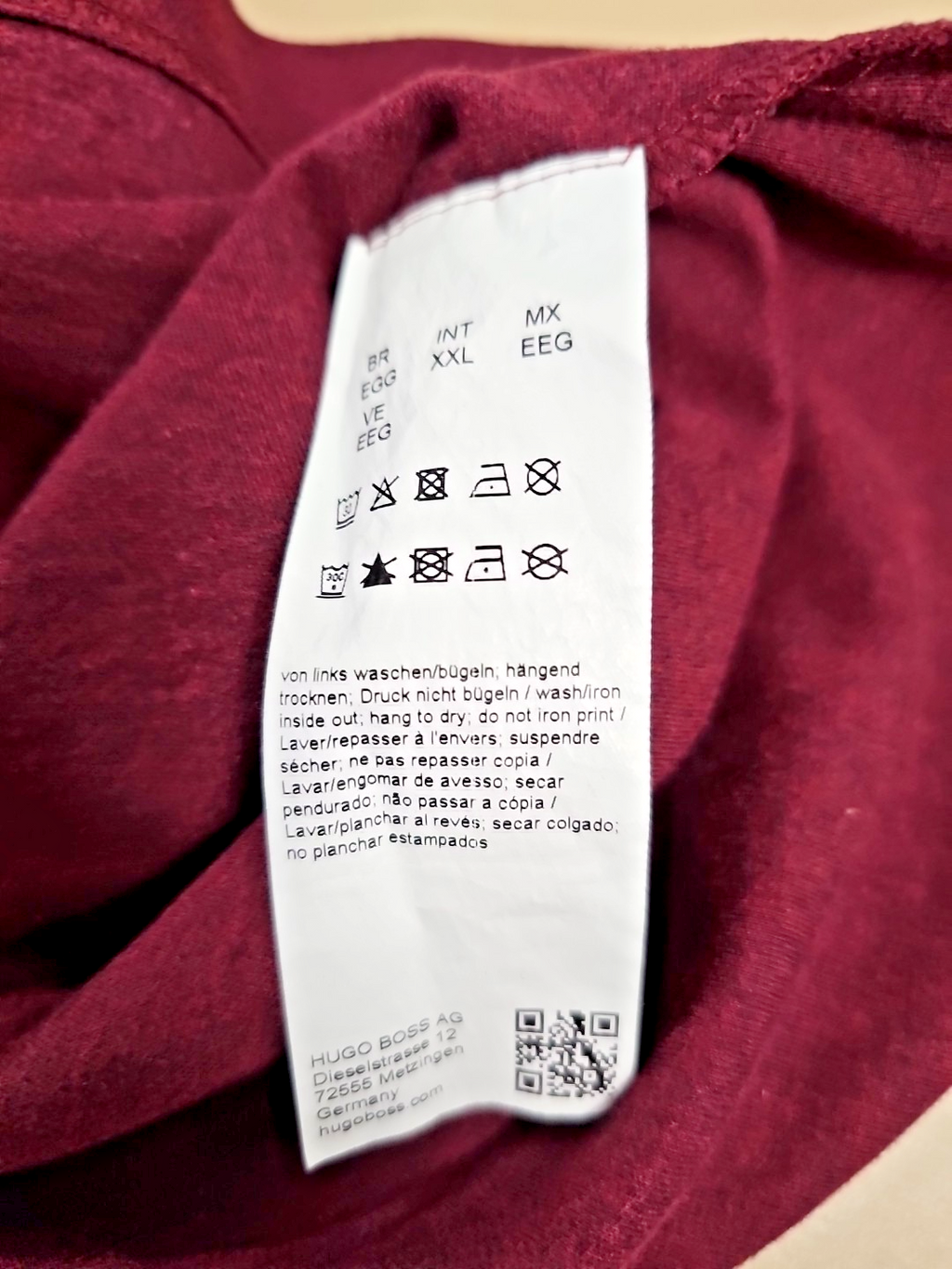 EK 7509 Herren Poloshirt Langarm Boss Bordeaux Gr.XXL4