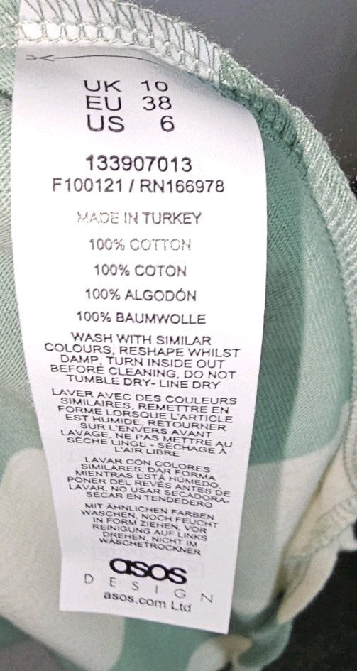 EK9377 Damen Kleid von Asos, Weiß/Grün, Gr. 384