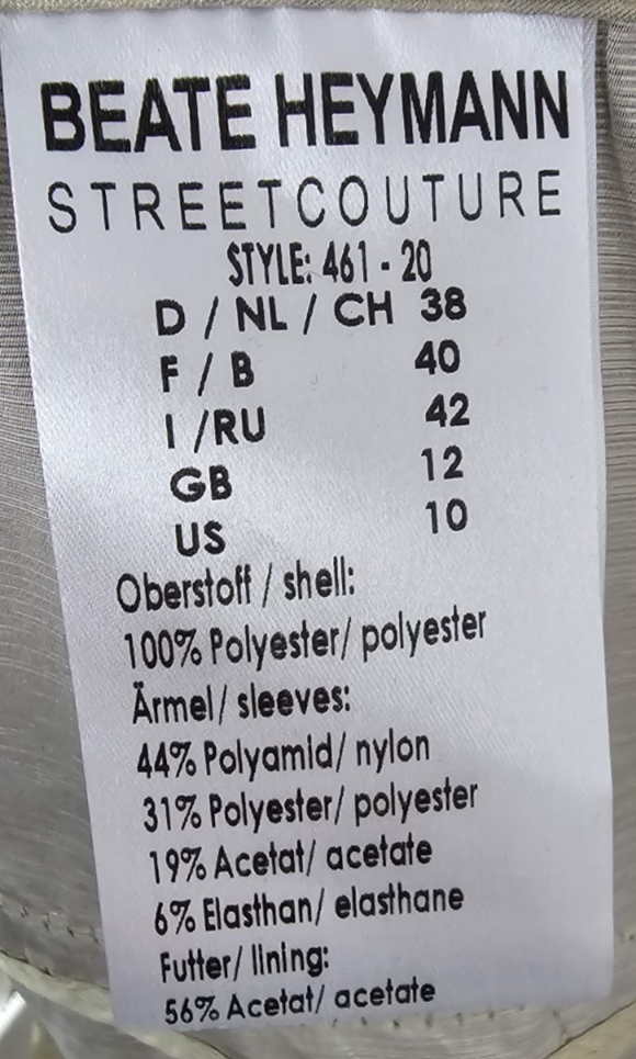 EK7214 Damen Blazer von Beate Heymann Streetcouture,  Beige, Gr.387