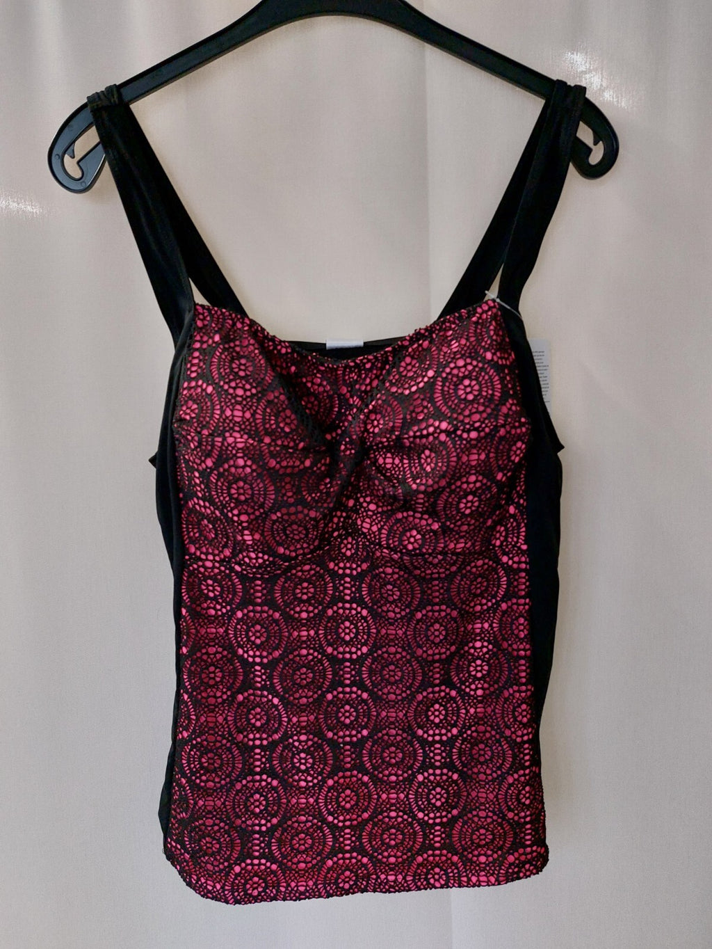 EK2679 Damen Badeoberteil von Janina Curved, schwarz-pink, Gr.XL0