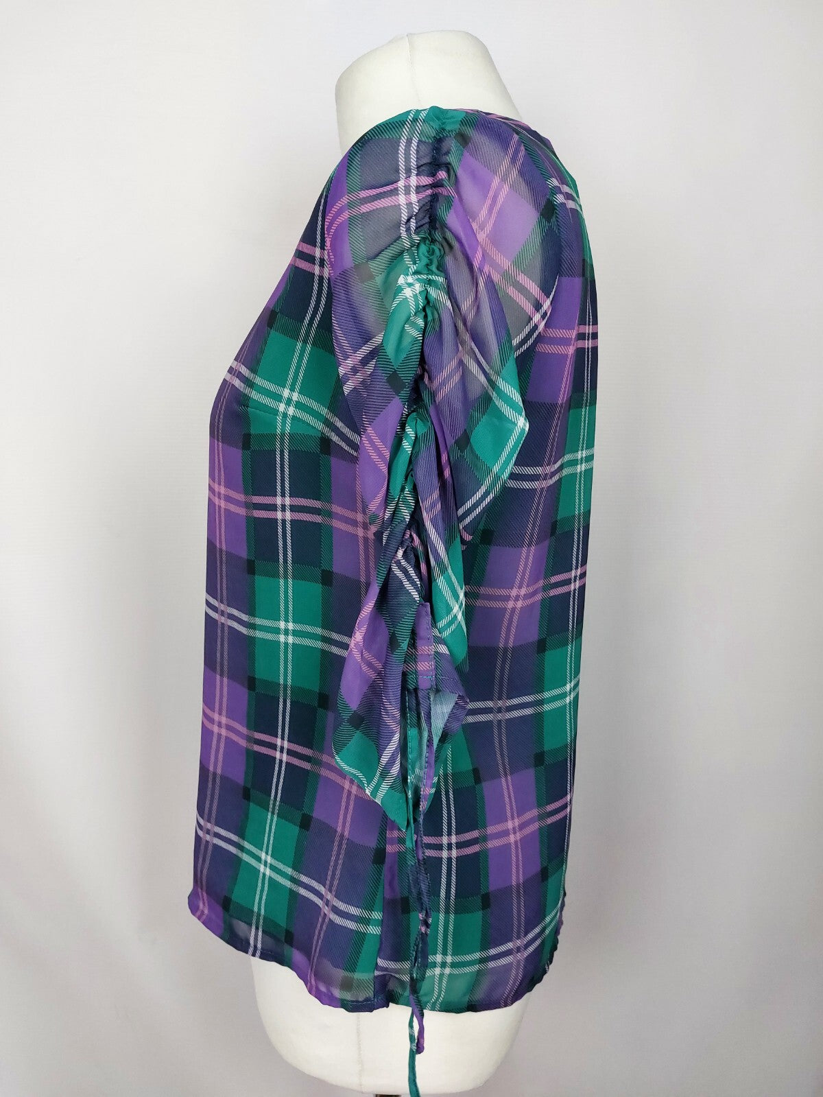 EK4604 Damen Bluse von Mohito, grün/lila, kariert, Gr. 363