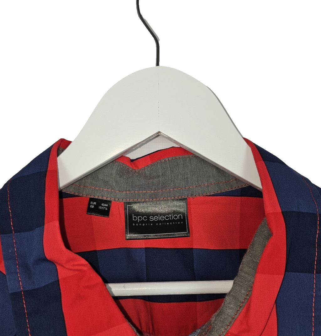 EK7552 Herren Hemd von Bonprix, rot-blau, Gr.43/442