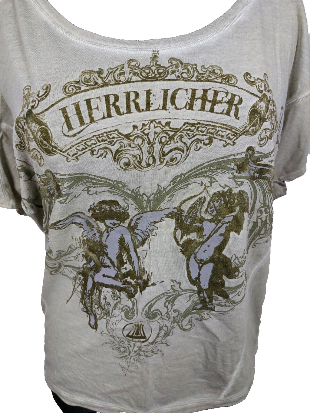 EK3863 Damen Oversize T-Shirt von herrlicher, grünbeige, Gr. S1