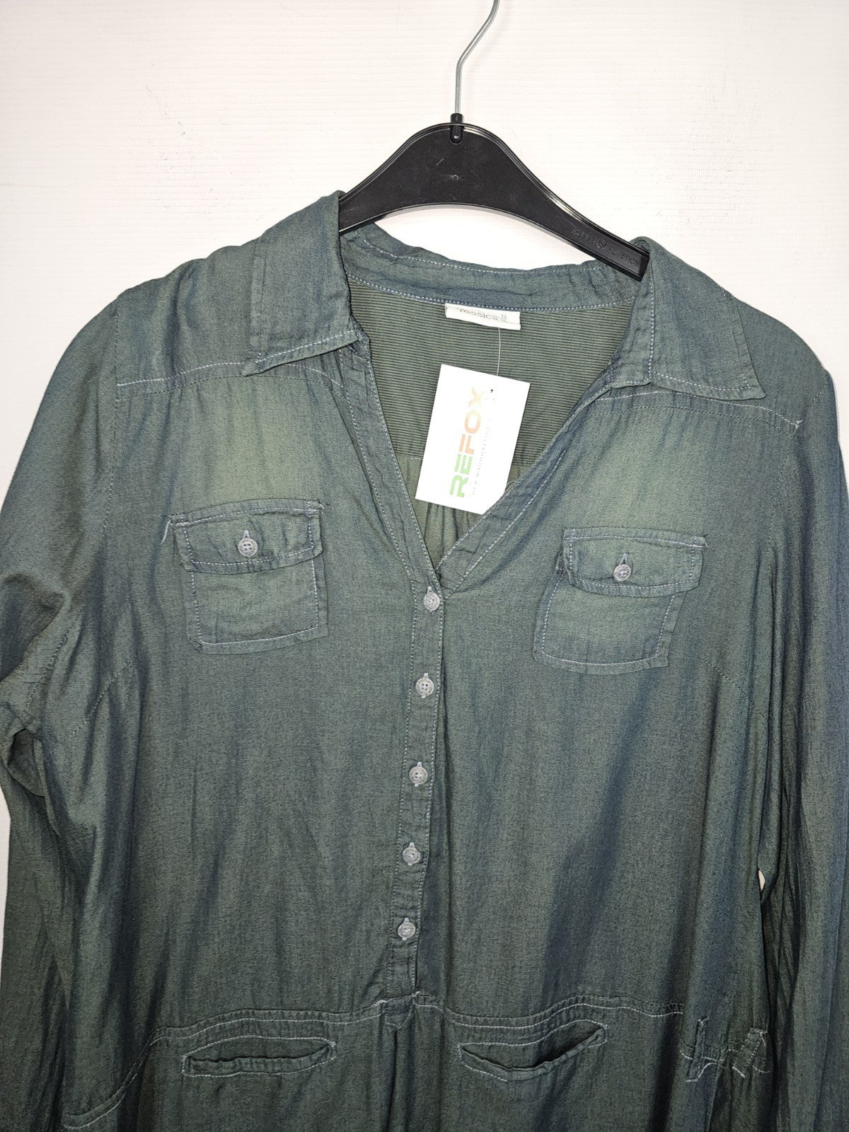 EK8973 Damen Bluse von C&A, Dunkelgrün, Gr. 461