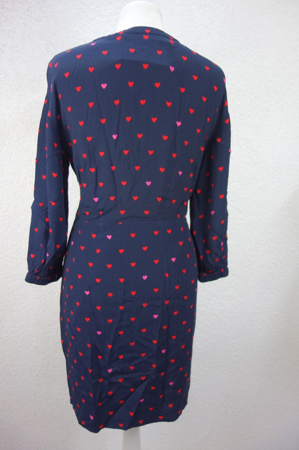 EK1341 damen Kleid von Oui, dunkelblau mir roten Herzen, Gr. 363