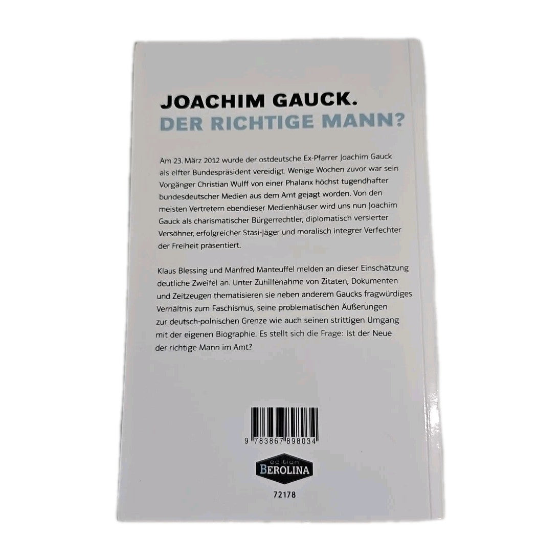 EB3285 Joachim Gauck. Der richtige Mann? von K. Blessing, M. Manteuffel1