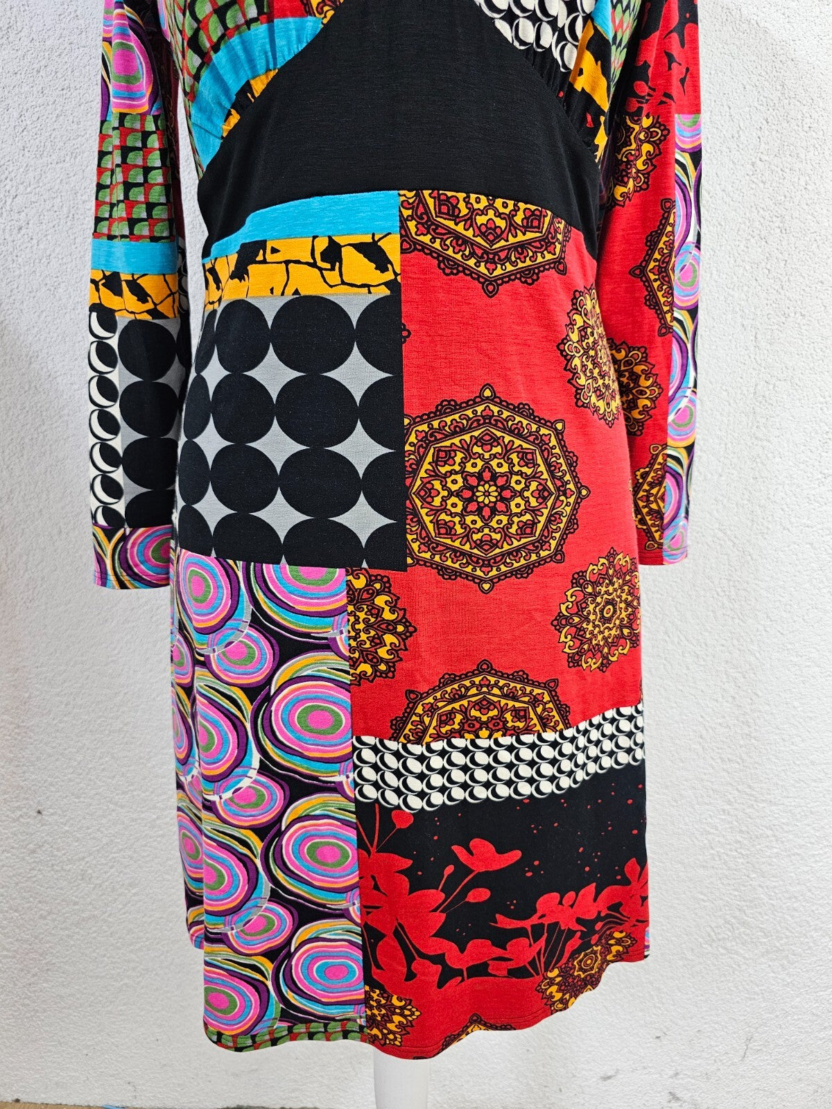 EK0977 Damen Kleid von Heine, mehrfarbig mit Muster, Gr. 462