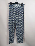 EK3718 Damen Stoffhose von M&S, blau/weiß, Gr. 36 reg.0