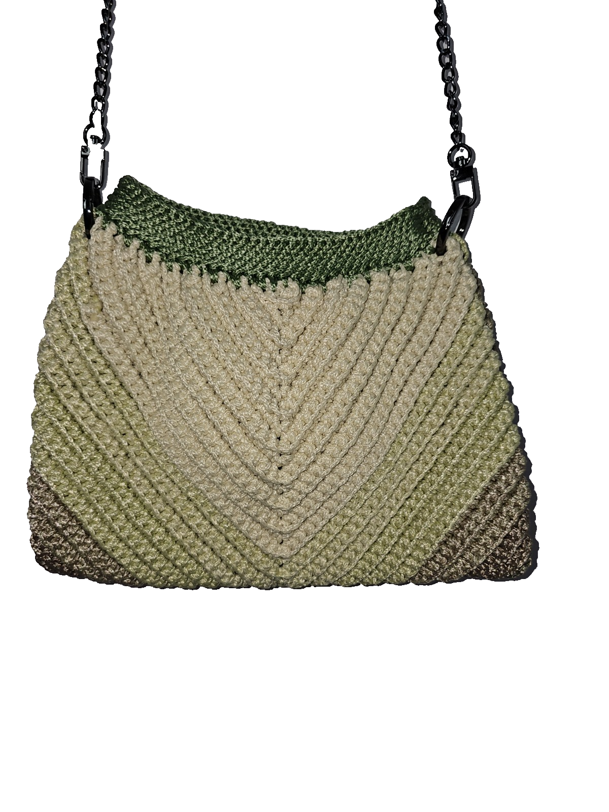 EK7848 Damen Handtasche Selbstgemacht,  Beige/ Grün1