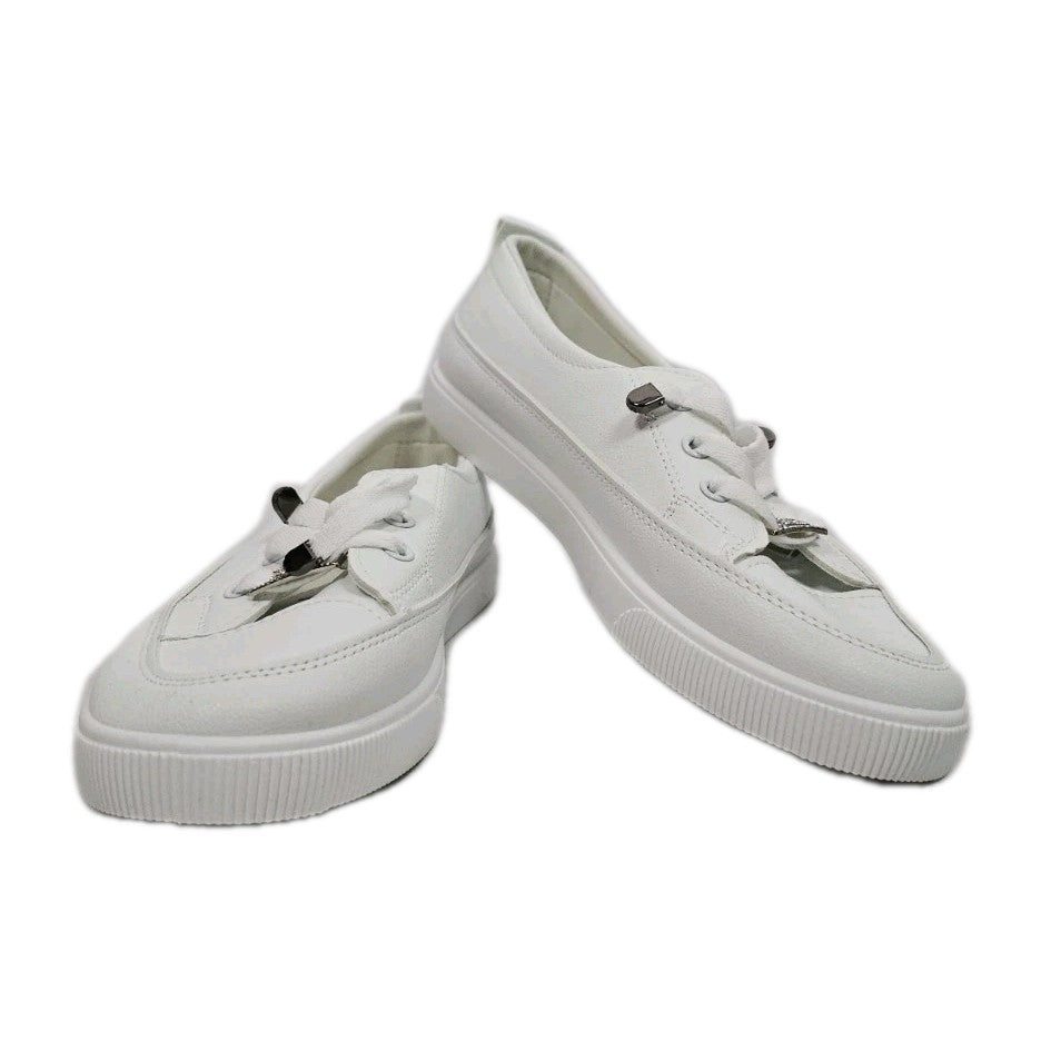 ES872 Damen Ballerinas von Jiuyou, Weiß, Gr. 410