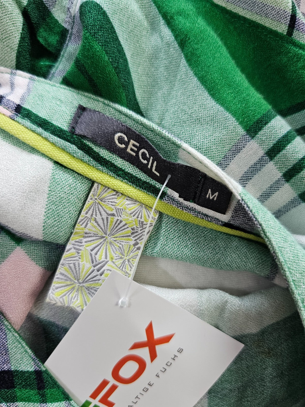 EK5792 Damen Bluse von Cecil, grün/weiß/rosa, kariert, Gr. M5