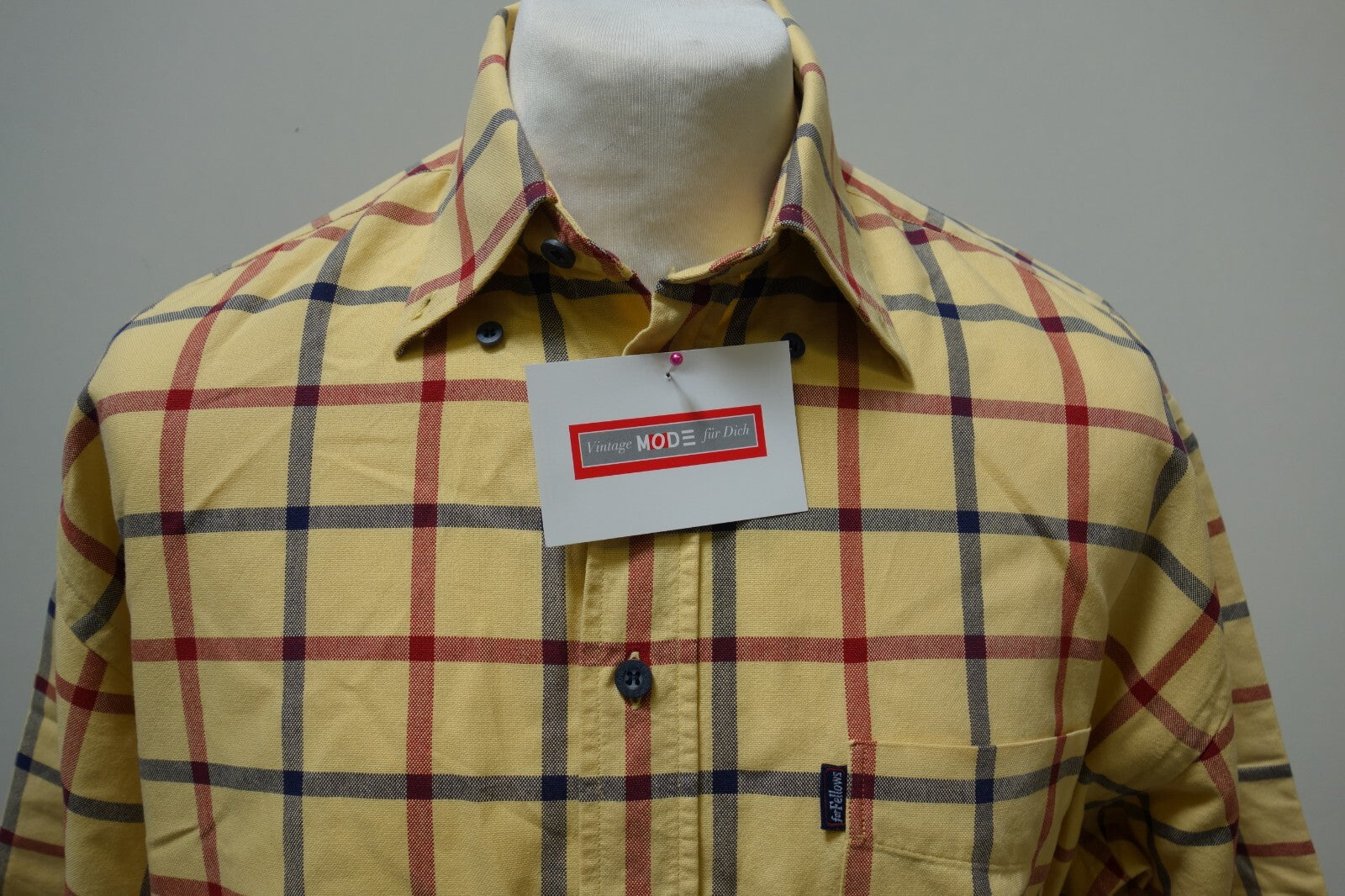 EK1800 Herren Hemd gelb kariert von for Fellows, XL2