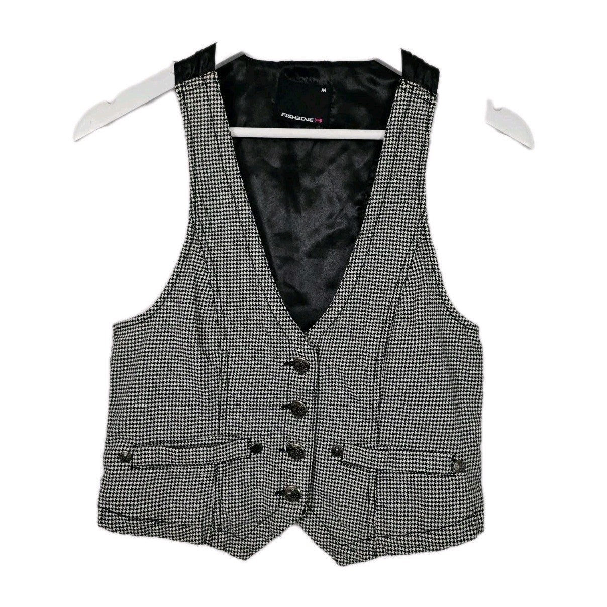 EK10900 Damen Weste von Fishbone, Schwarz-Weiß, Gr. M0