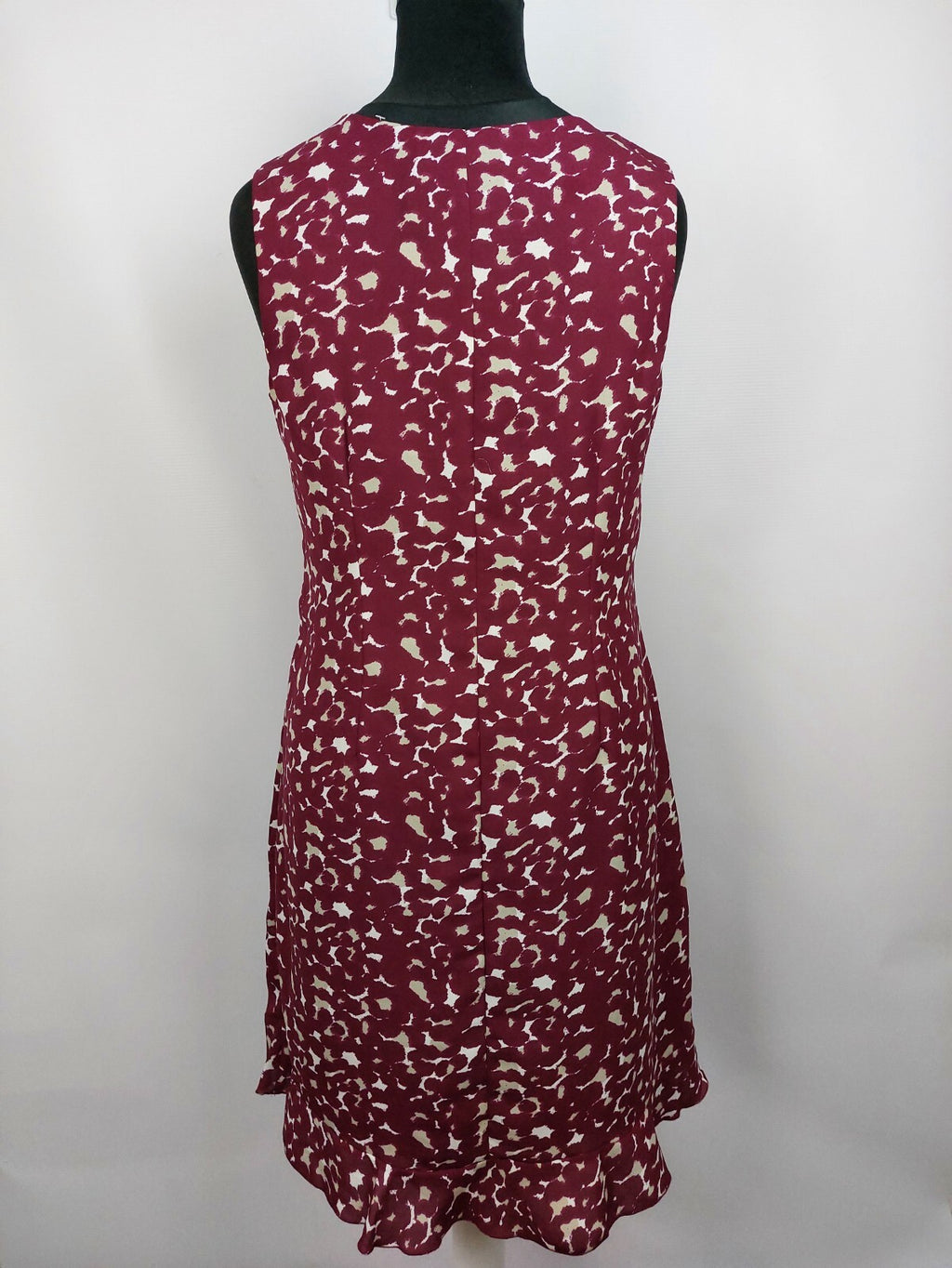 EK0924 Damen Kleid, weinrot/weiß, Gr. L6