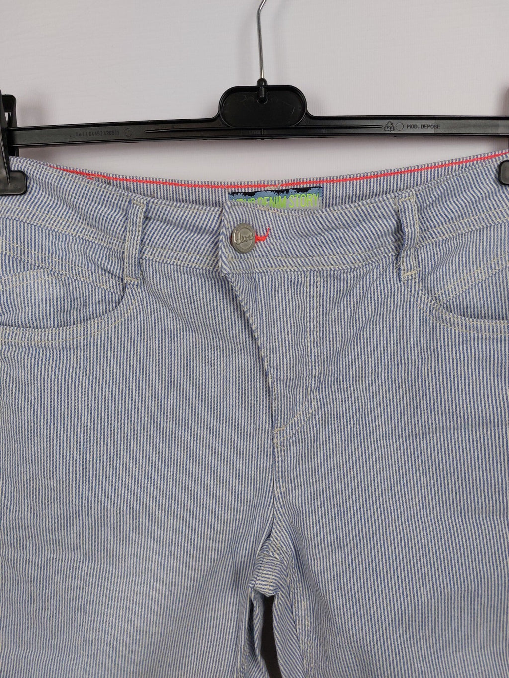 EK4292 Damen Capri Hose von Street One, blau/weiß, Gr. 32/221