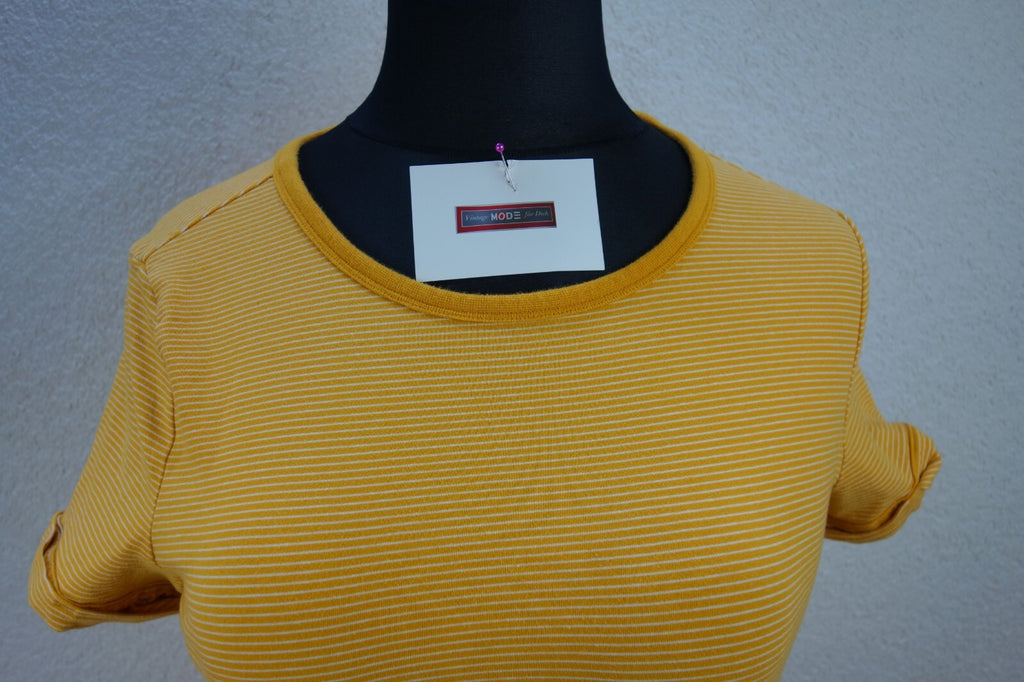 EK4107 Damen Kleid von Tom Tailor, gelb, weiß gestreift, Gr. L1