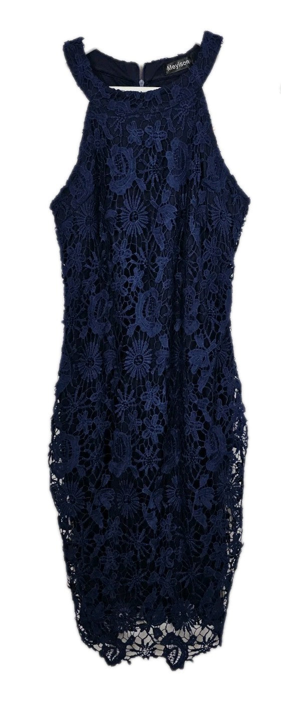 EK9522 Damen Kleid von Meyison, Dunkelblau, Gr. L0