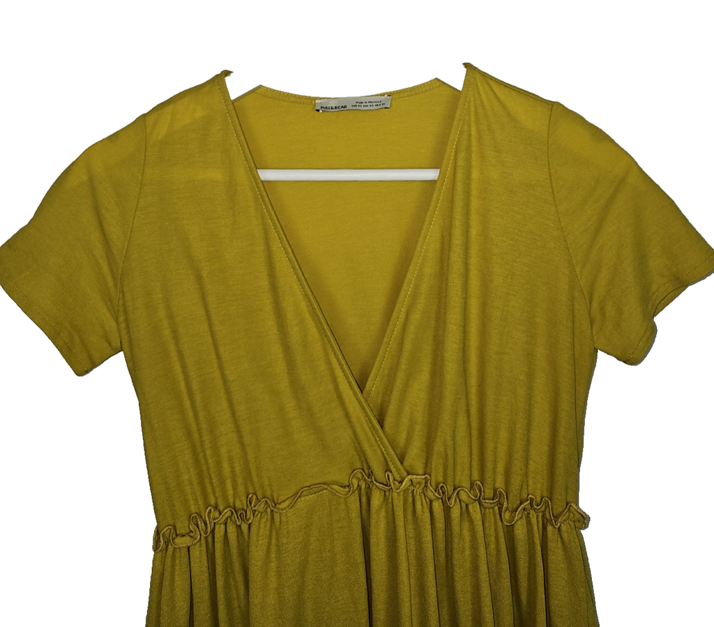 EK7087 Damen Kleid von Pull&Bear, Gelb, Gr.xs1