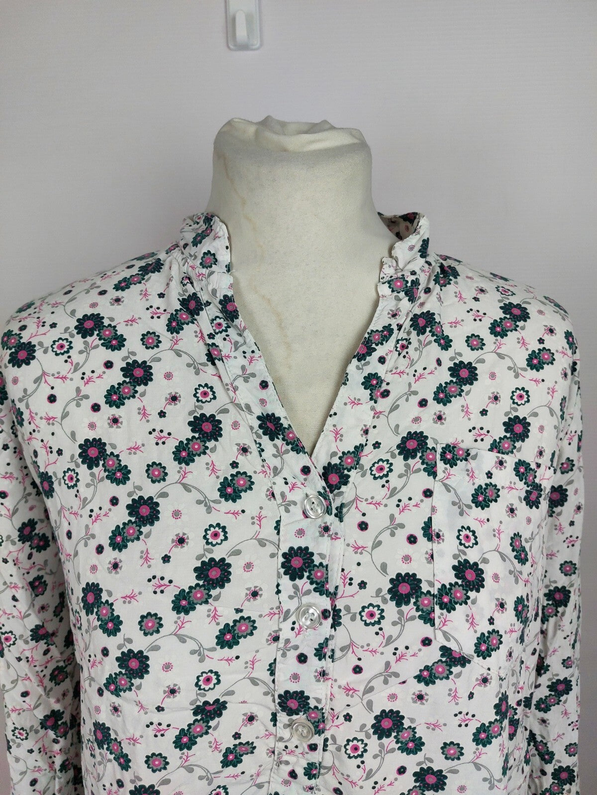 EK5016 Damen Bluse von PS Ich liebe dich, weiß geblümt, Gr. M1