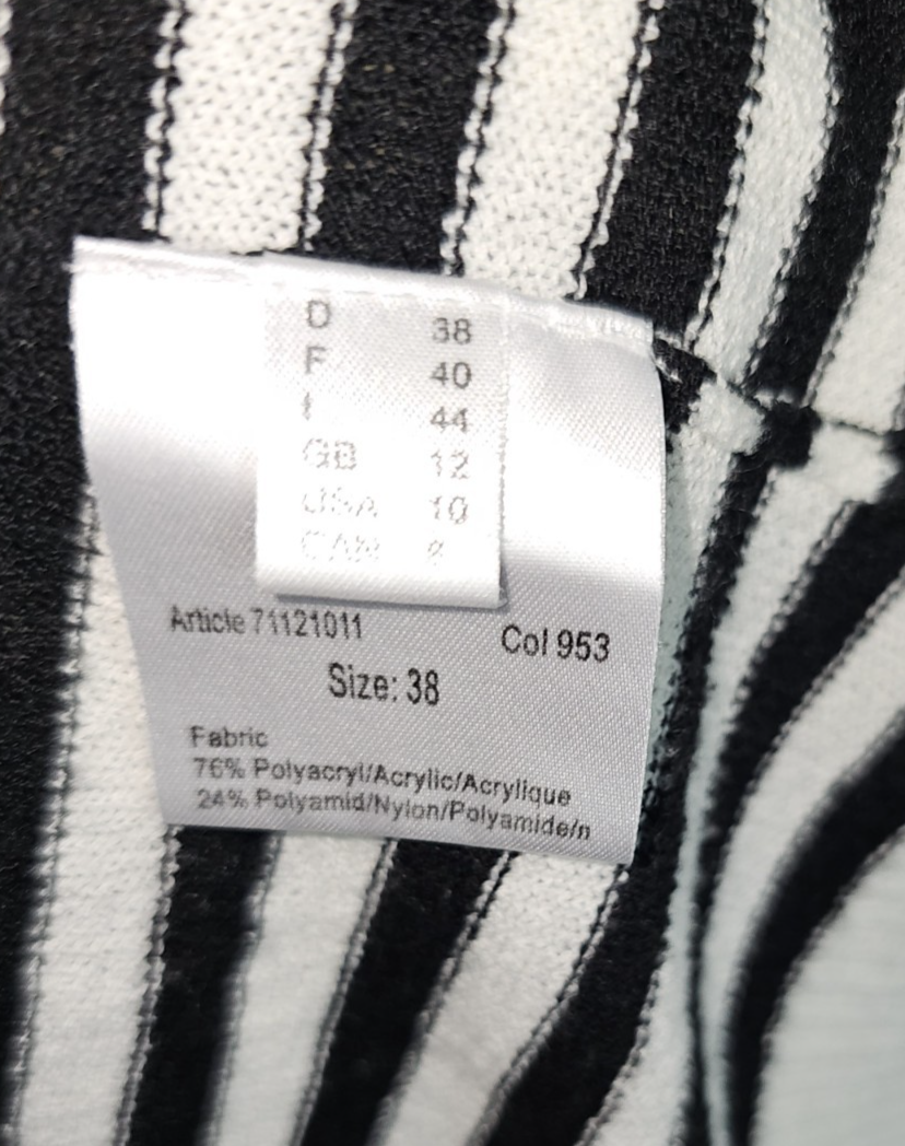 EK8184 Damen Strickjacke von More&More, Weiß-schwarz,  Gr. 384