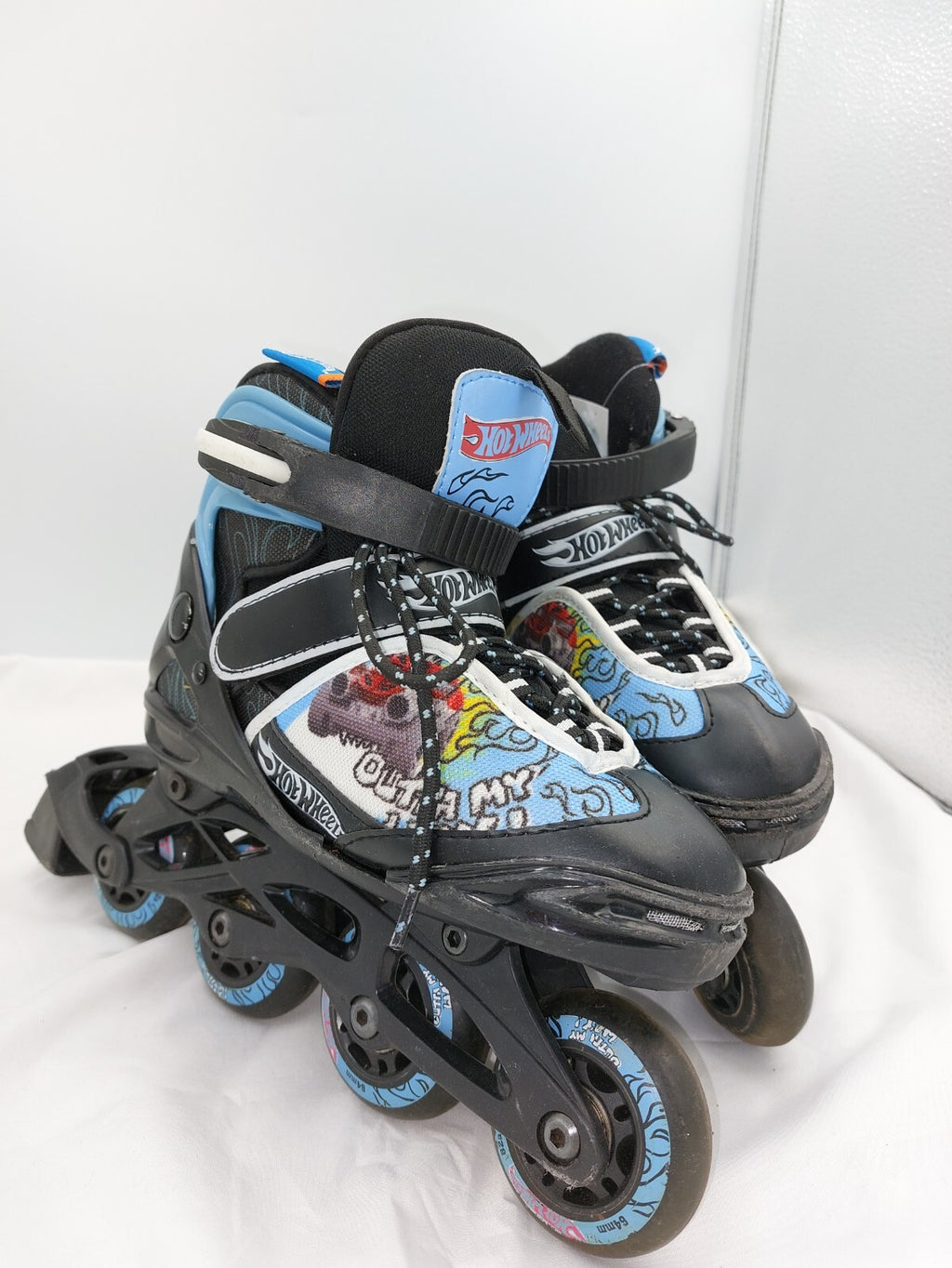 ES0151 Kinder Inlineskater von Hot Wheels, schwarz-blau, Gr.28 bis 320