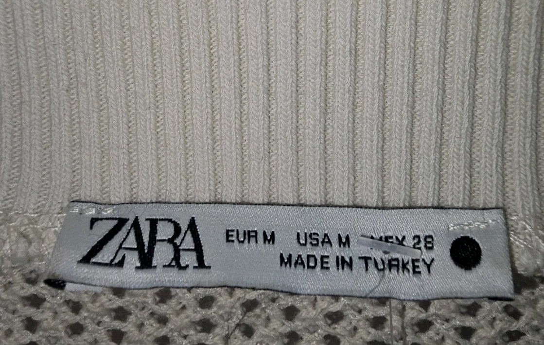 EK8824 Damen Pullunder von Zara, beige, Gr.M1