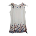 EK9653 Damen Kleid, weiß mit Blumenmuster, Gr.S0
