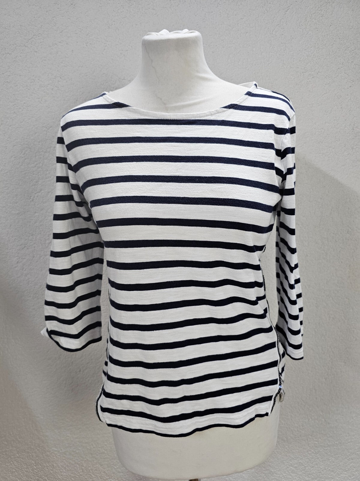 EK1115 Damen Shirt von Woman by Tchibo, weiß/blau gestreift, Gr. 36/380
