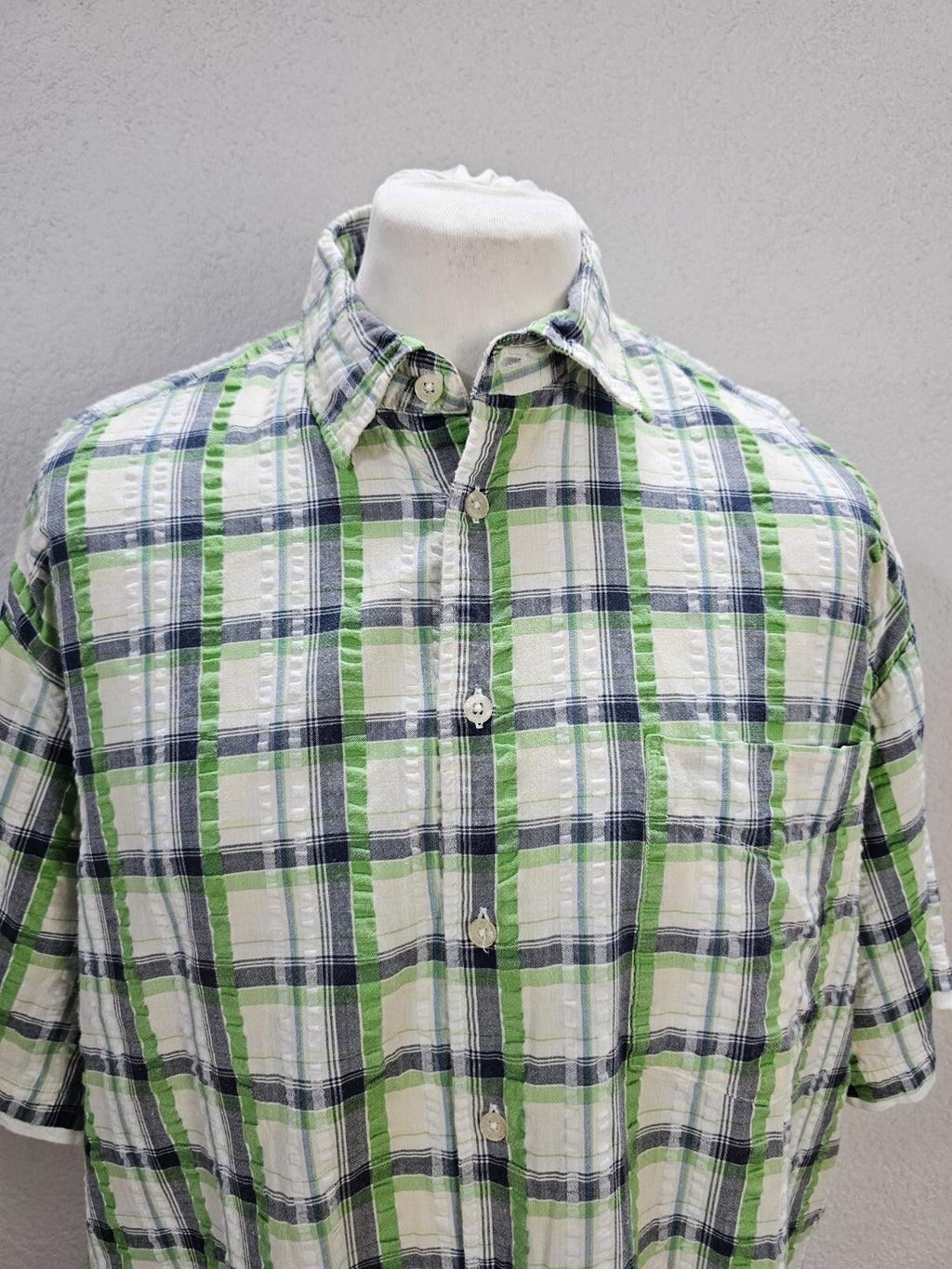 EK6086 Herren Hemd von Man`s World Casual, grün-weiß, Gr.45/461