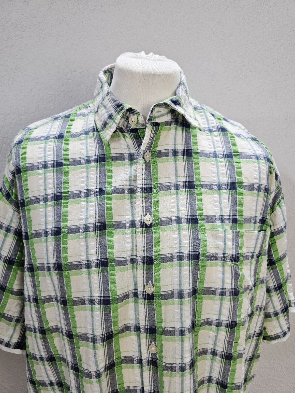 EK6086 Herren Hemd von Man`s World Casual, grün-weiß, Gr.45/461