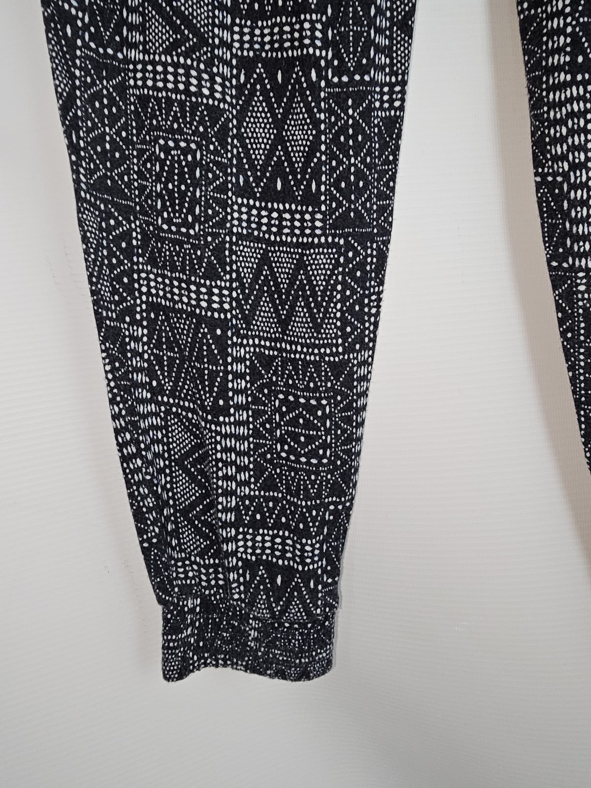 EK8253 Damen Stoff Hose von H&M,  Schwarz/Weiß,  Gr. S4