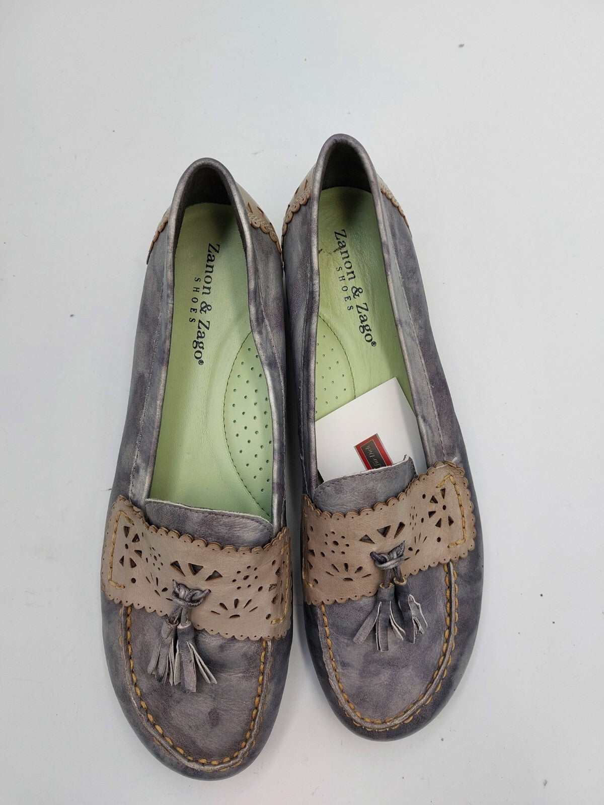ES0390 Damen Ballerinas von Zanon&Zago, grau, Gr. 395