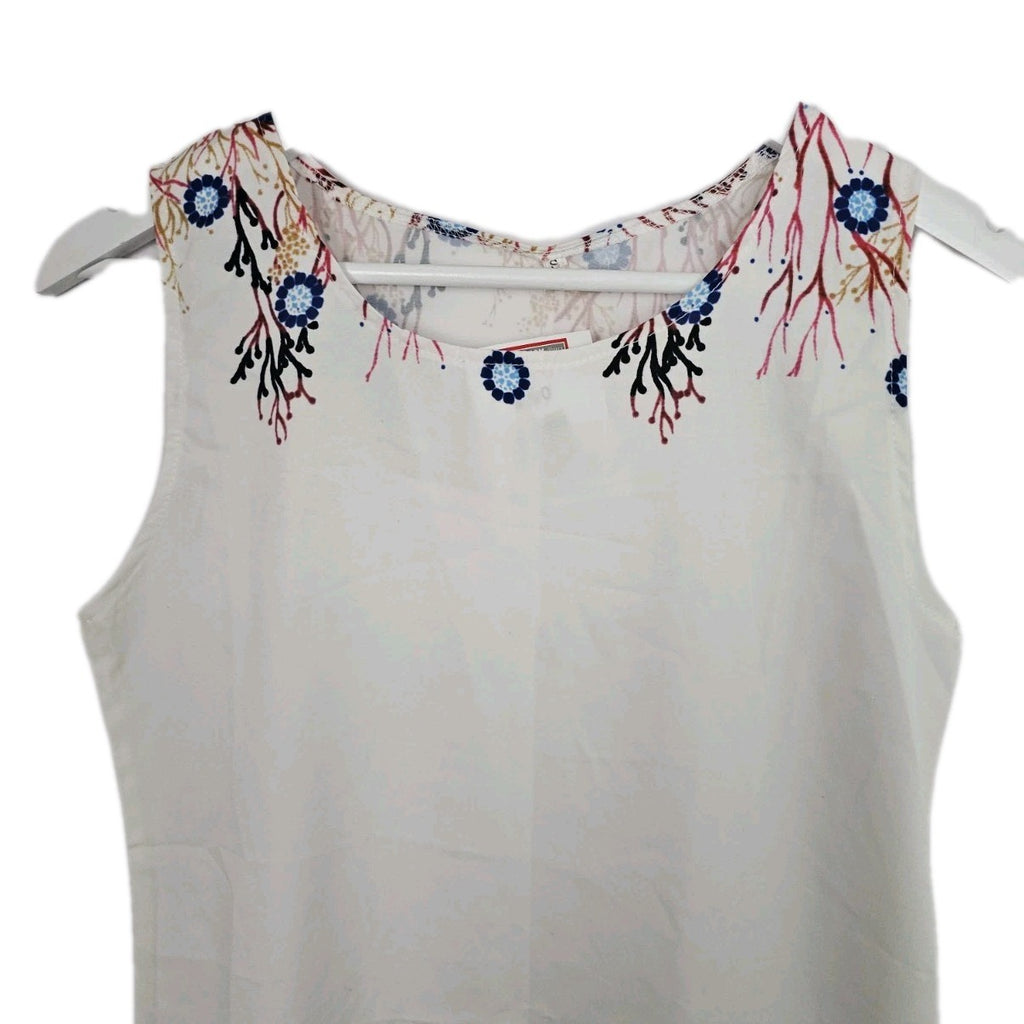 EK9653 Damen Kleid, weiß mit Blumenmuster, Gr.S1