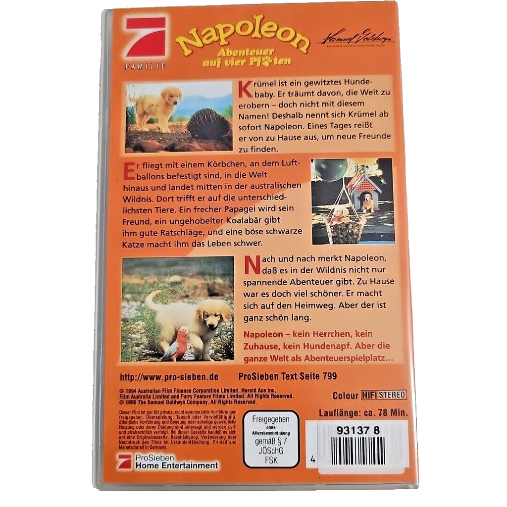 EB2466 Napoleon Abenteuer auf vier Pfoten VHS Kassette1