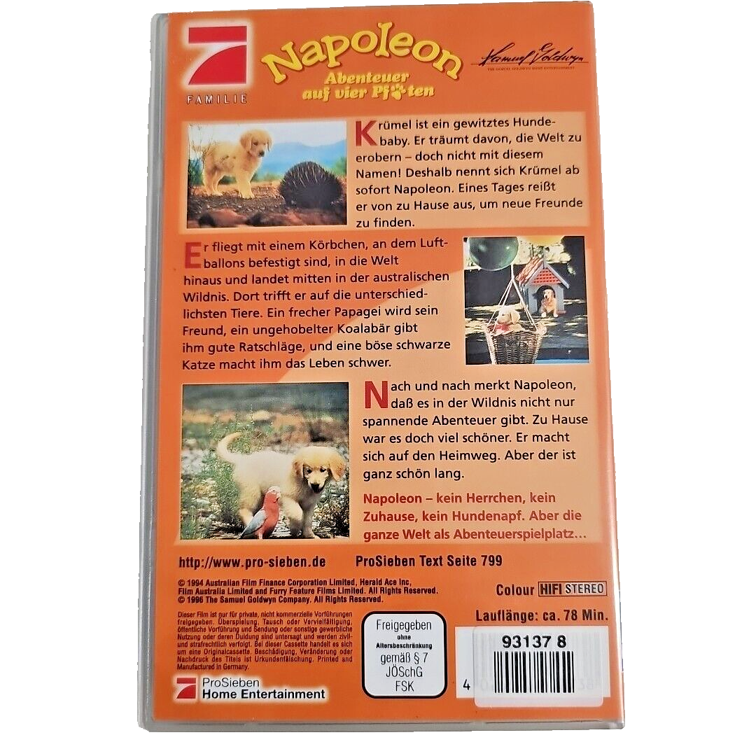 EB2466 Napoleon Abenteuer auf vier Pfoten VHS Kassette1
