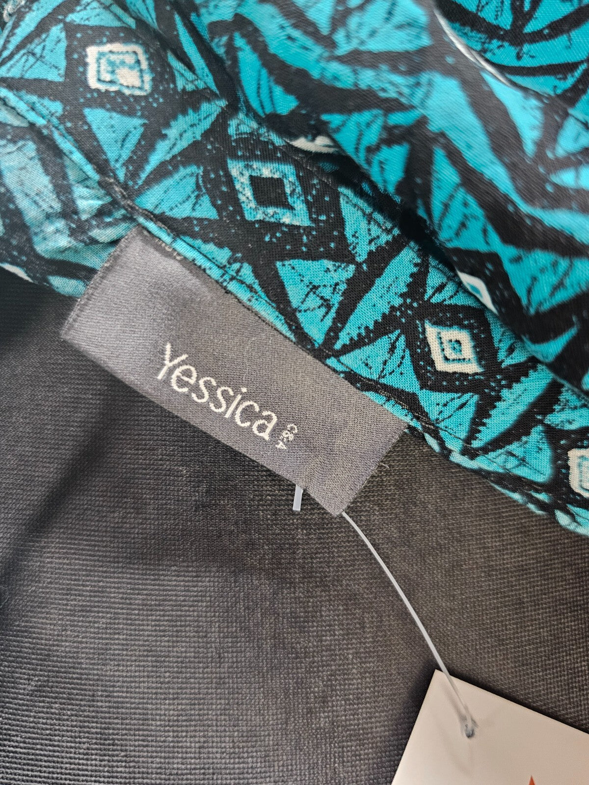 EK5999 Damen Bluse von Yessica, blau/schwarz/weiß, Gr. L5