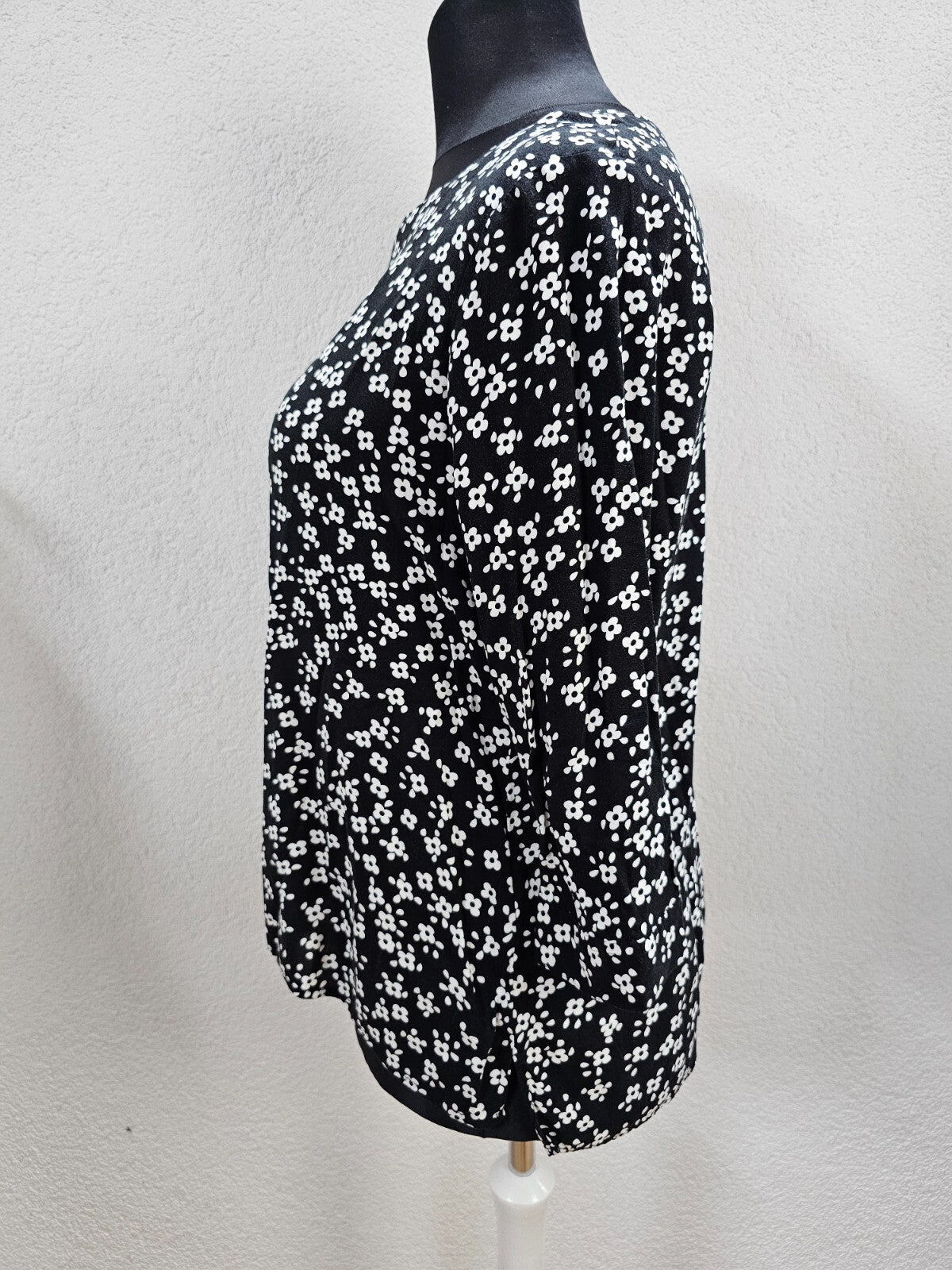 EK5961 Damen Bluse von Bexleys, schwarz, weiße Blumen, Gr. 421