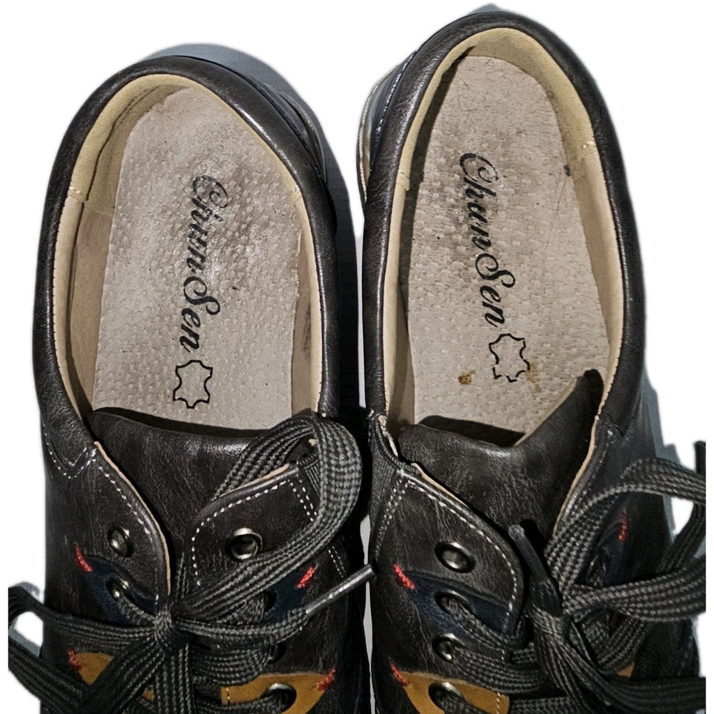 ES851 Damen Halbschuh von Chun Sen, braun/grau, Gr.382