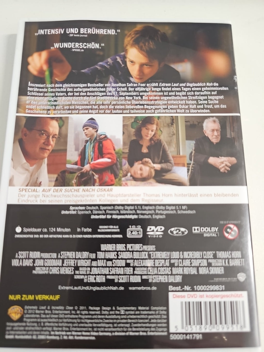 "EB 976 Extrem laut und unglaublich nah" S.Daldry DVD Tom Hanks Sandra Bullock1