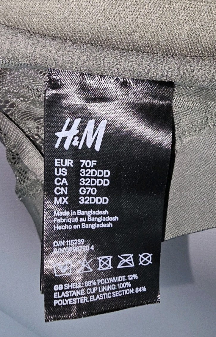 EK8799 Damen BH von H&M, grün, Gr.70F5