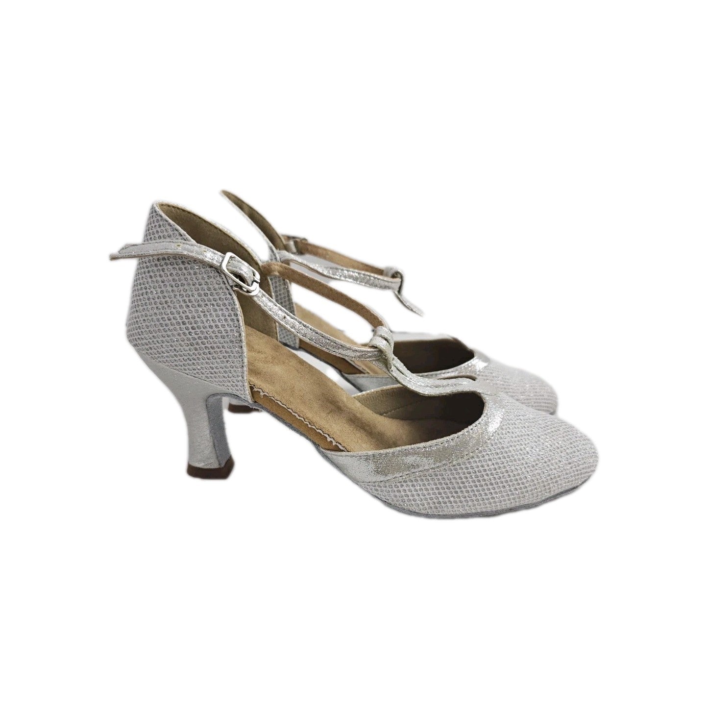 ES177 Damen High Heels Gr.39 Silber Glitzer1