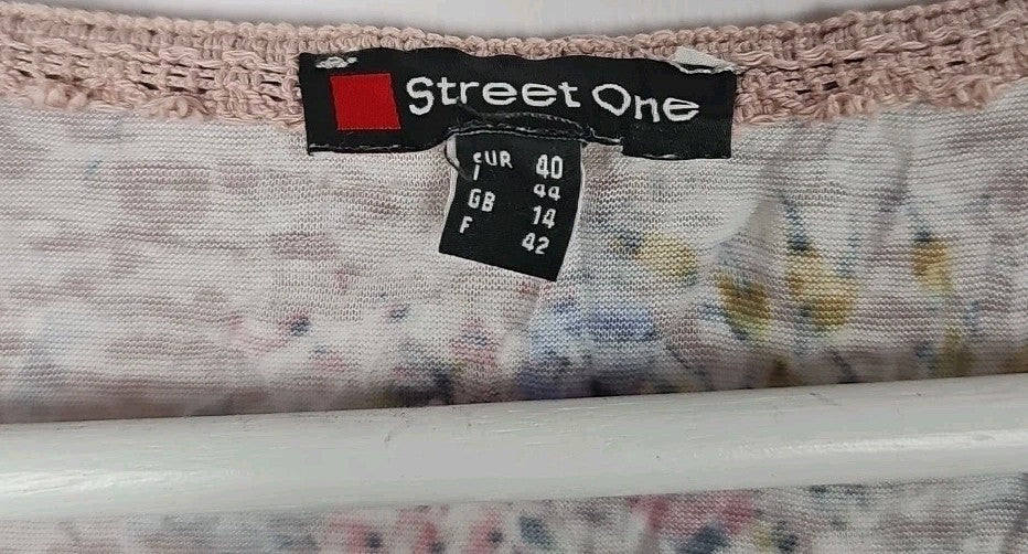 EK9146 Damenshirt Street One Gr.40 Braun Blumenmuster1