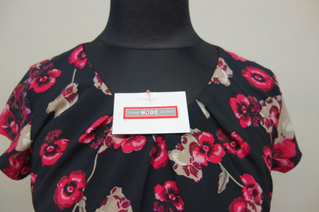 EK1122 Damen Kleid von Next, schwarz mit Blumen, Gr. L1