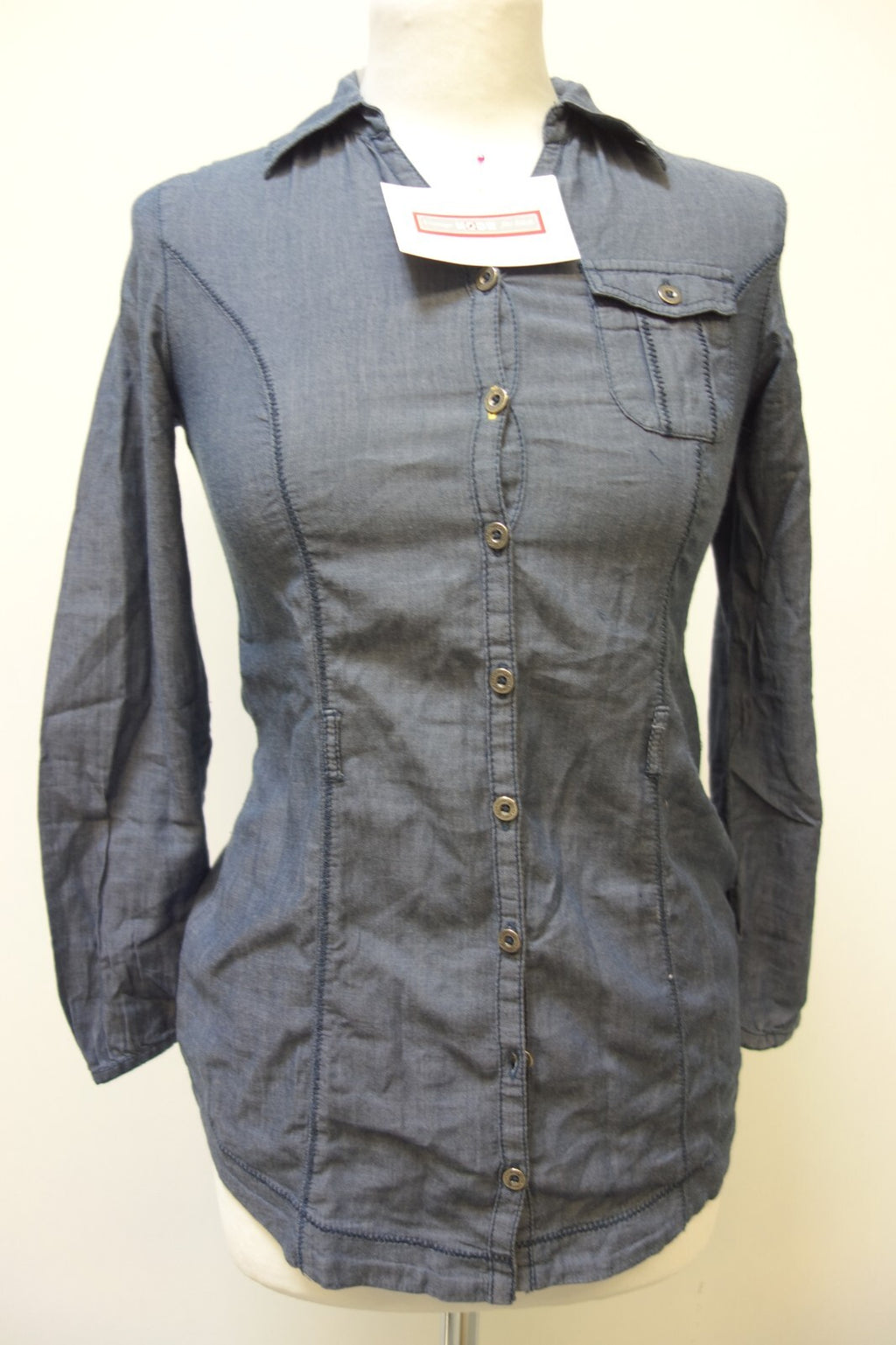 EK1389 Damen Bluse von s.Oliver, graublau, Gr. 34/360