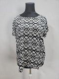 EK5958 Damen Bluse von Up Fashion schwarz/weiß, Gr. L0