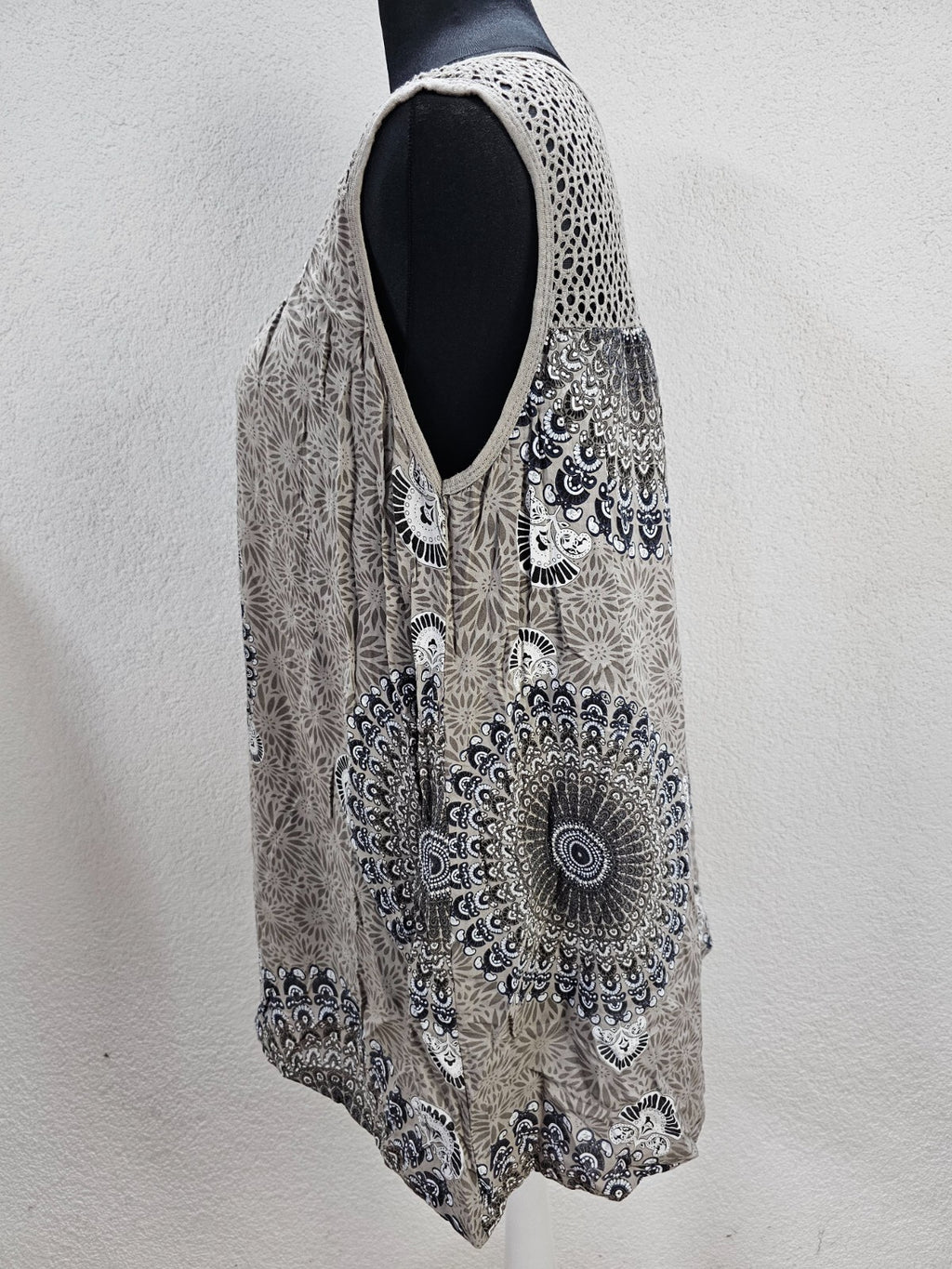 EK5911 Damen Shirt, graubraun, gemustert, Gr. 2XL2