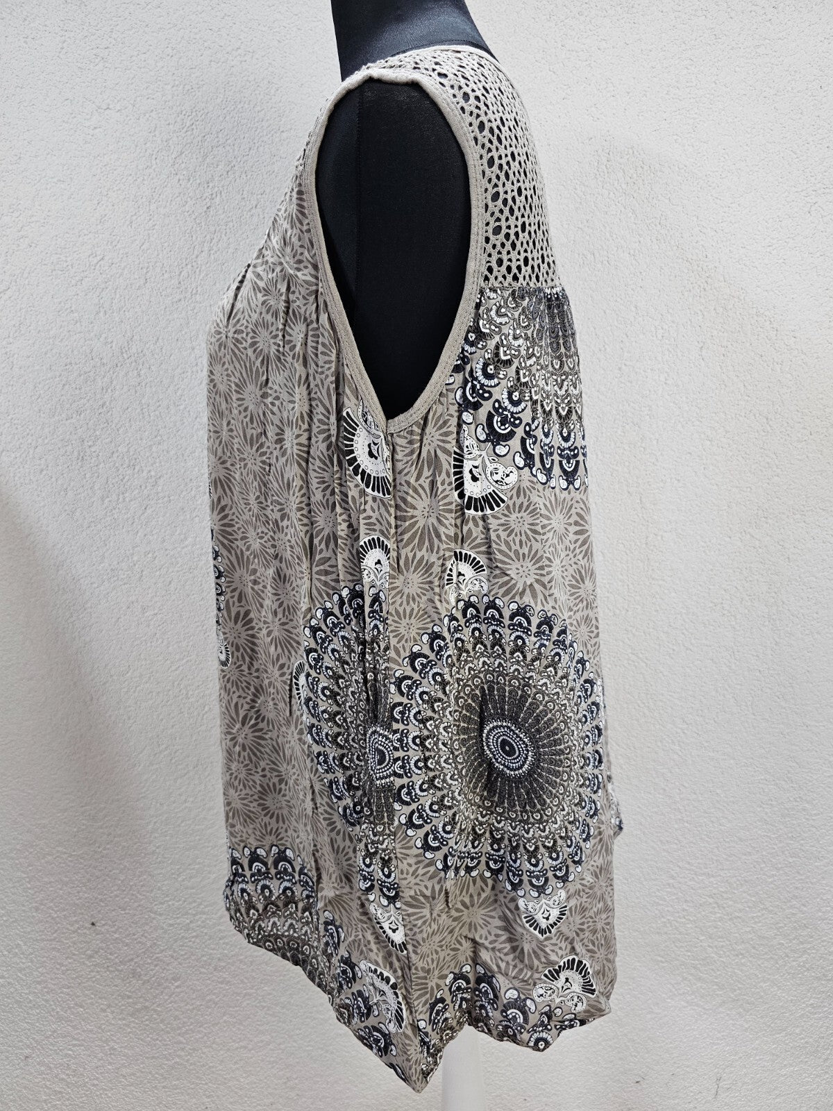 EK5911 Damen Shirt, graubraun, gemustert, Gr. 2XL2